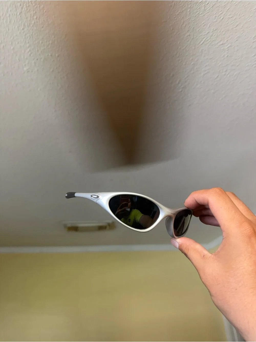 White Frame Black Lens Men's Sport Sunglasses Oakley